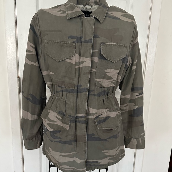 Rails Whitaker Sage Camo Jacket Faux-fur Lining Military Streetwear Women's S - Picture 1 of 10